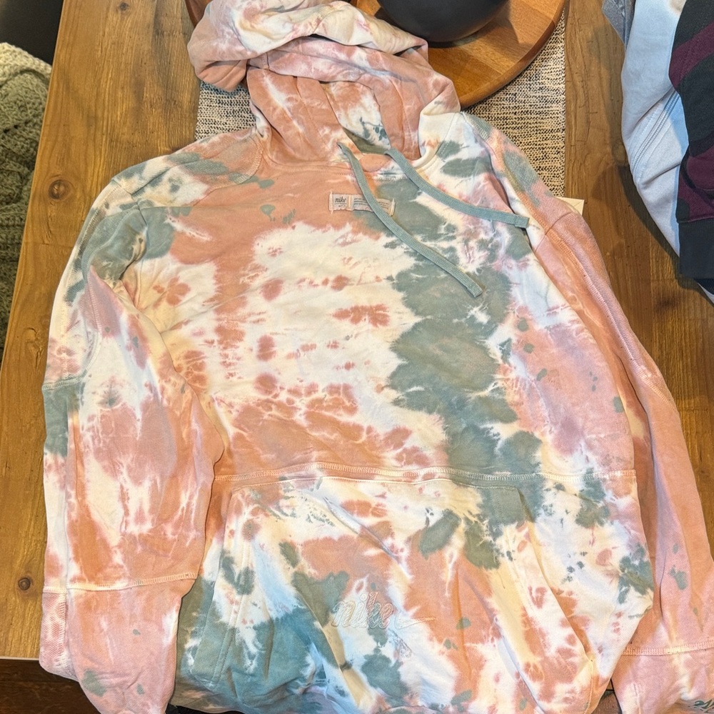 Nike Tie-Dye Hoodie - Pink, Green, White